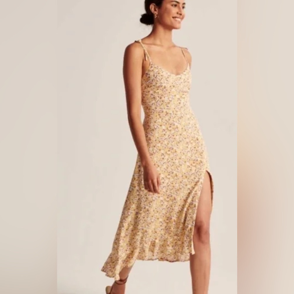 Abercrombie & Fitch Floral Yellow Dress PETITE